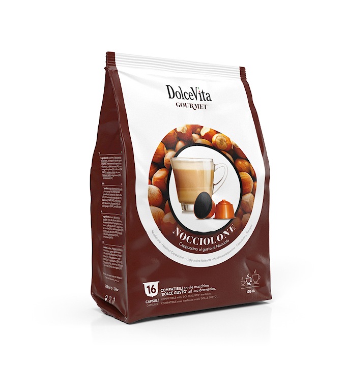 Капсулы для мгновенного кофе Dolce Vita Nocciolone - Dolce Gusto-64 шт. в коробке