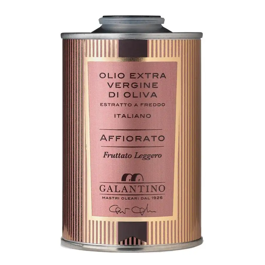 Delicate Fruity "AFFIORATO" Italian Extra Virgin Olive Oil Tin 250 Galantino for dressing 250ml lunch bulk oil food yellow oi