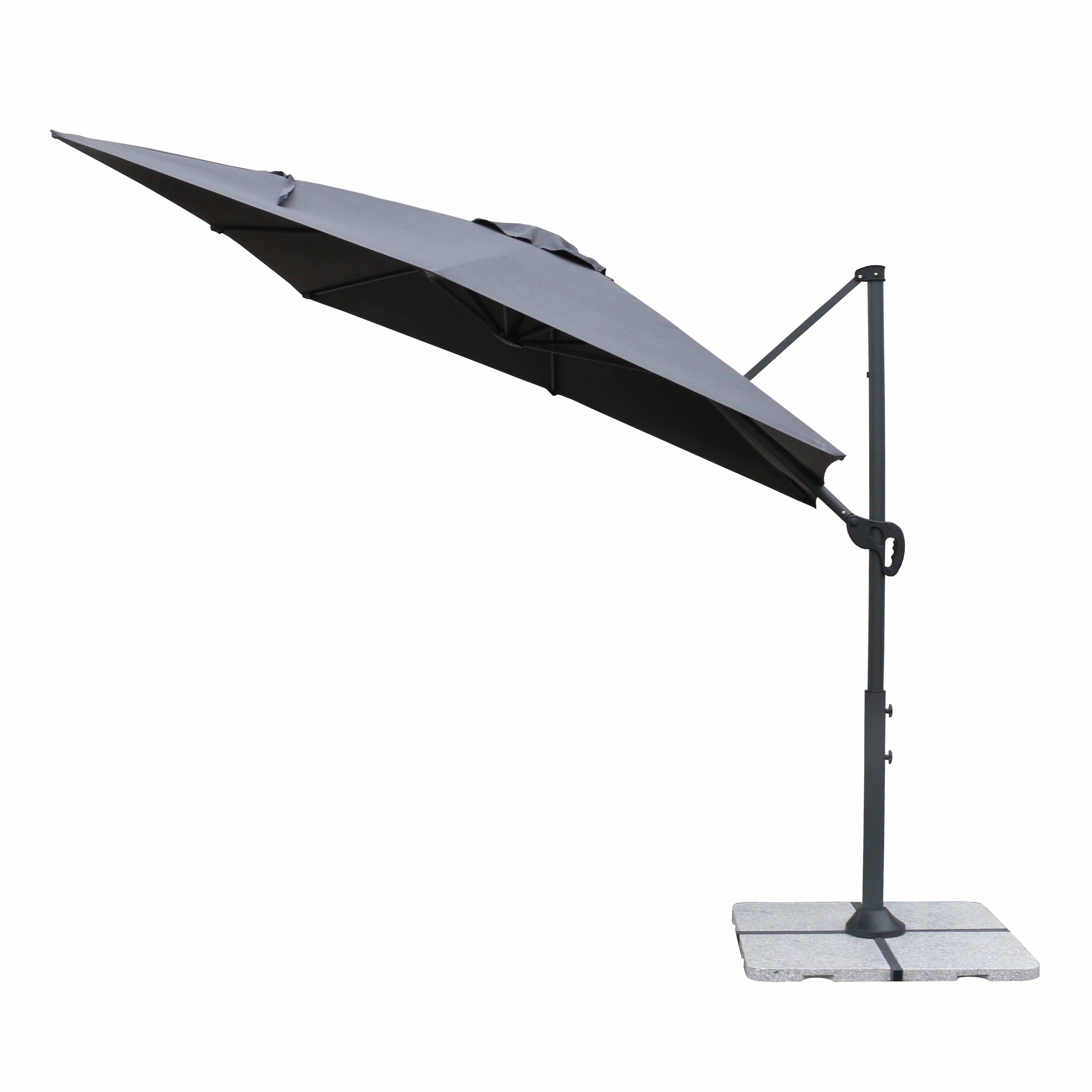 2.5M Cafe Umbrella Restaurant Outdoor Parasol With Aluminium Pole With Cross Base Patio Cantilever Umbrellas