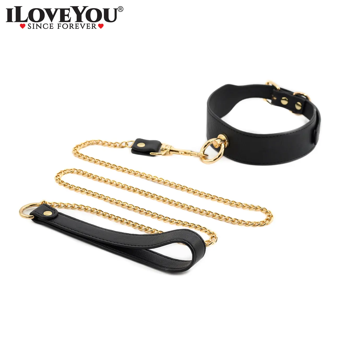 Kinky Collar with Gold Chain Leash