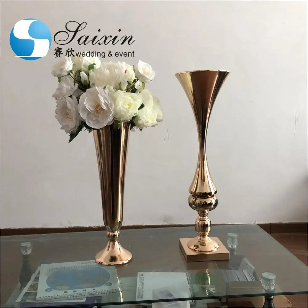 ZT-450 свадебное украшение для дома Настольная Золотая Серебряная металлическая ваза для цветов