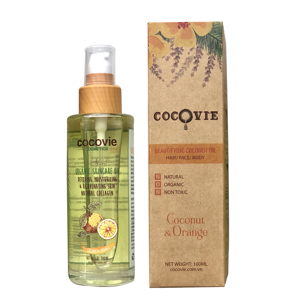 Beautifying coconut oil: hair/ face/ body (Cocovie & Orange) 100% natural