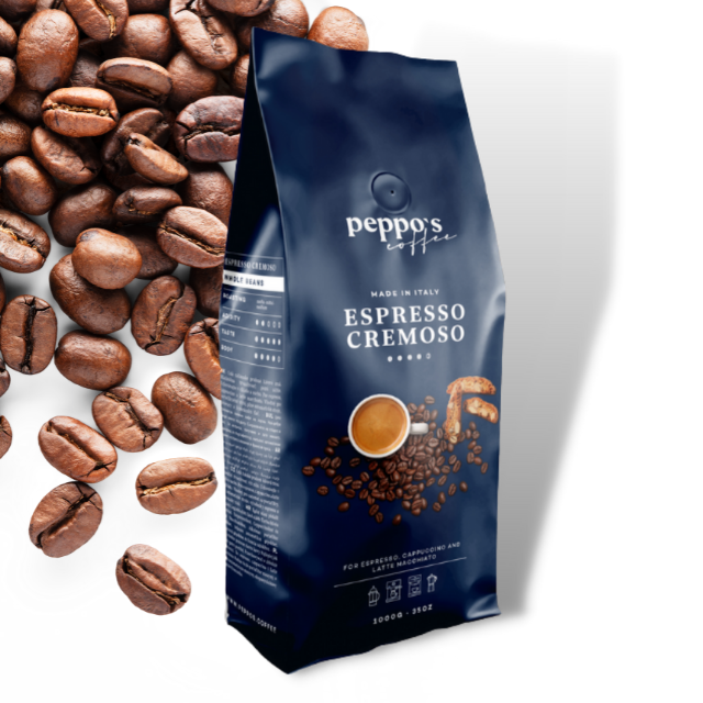 Best Italian Quality 1 kg 70% Robusta 30% Arabica Long-lasting Cream Espresso Coffee Beans For Home