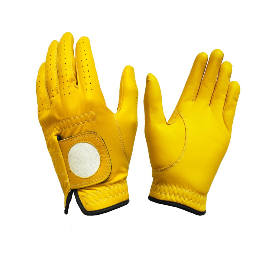 High Quality Cabretta Golf Glove Color Yellow