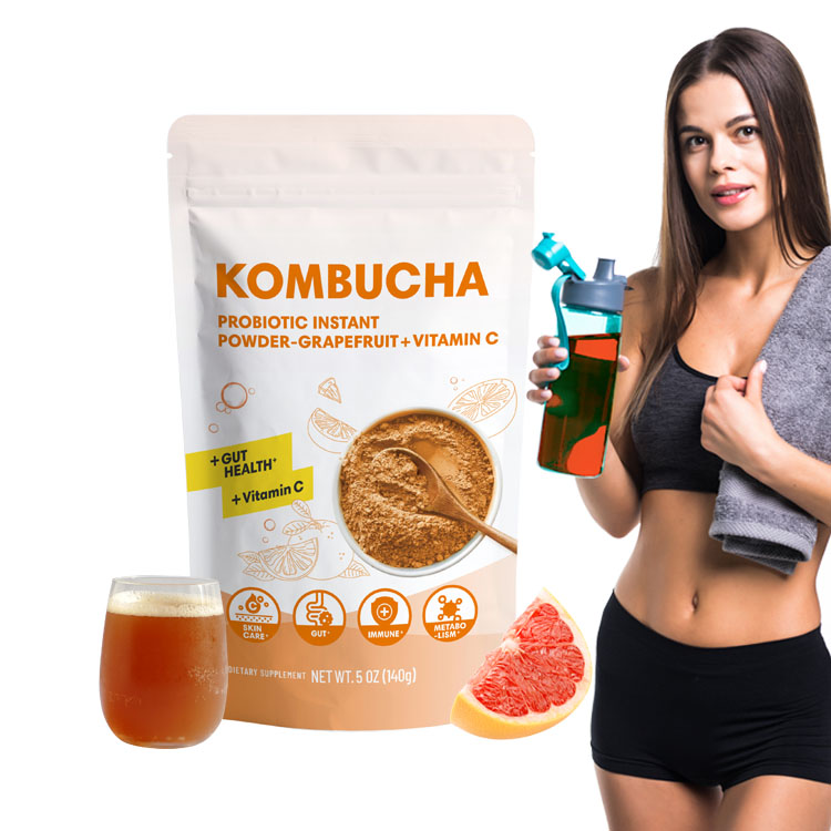 Private label Digestive Kombucha tea powder detox Grapefruit flavor Vitamin C dietary fiber probiotic skincare supplement