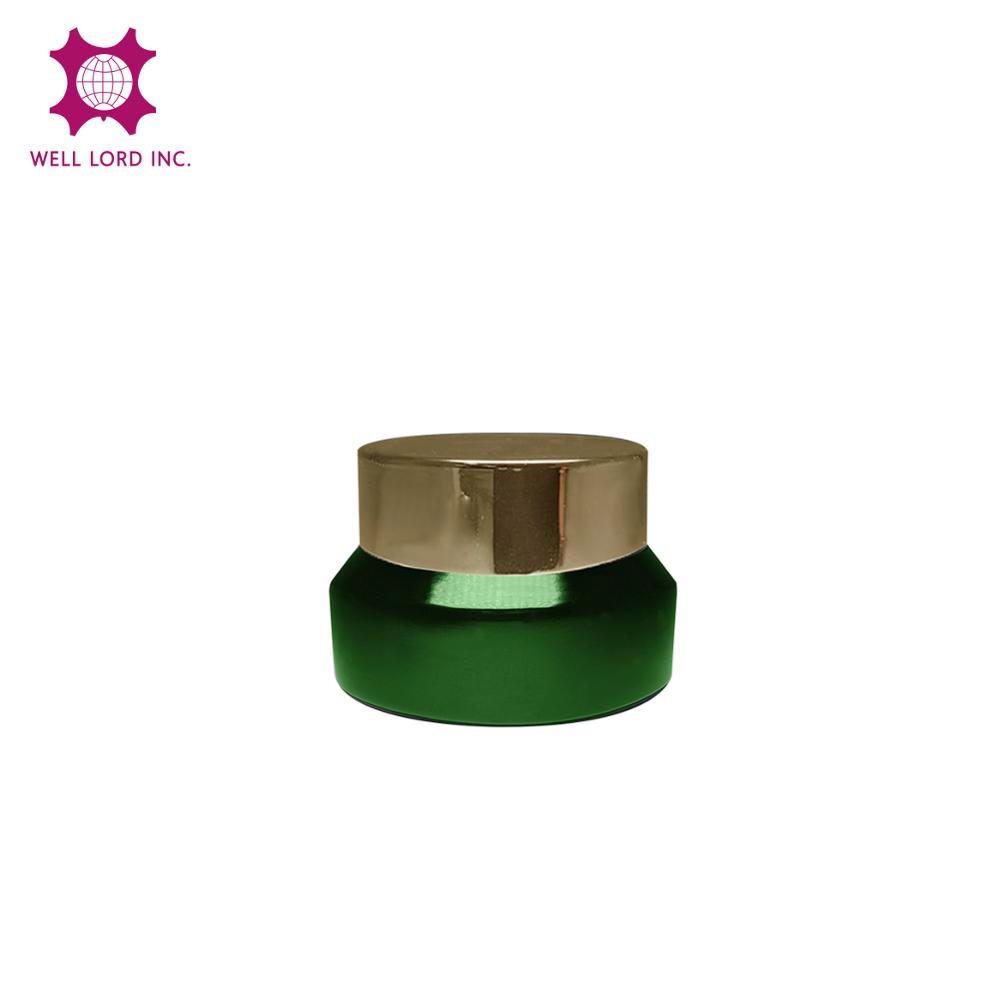 Elegance design emerald green glass jar with gold color cap for body butter packaging and skincare glass cream jar