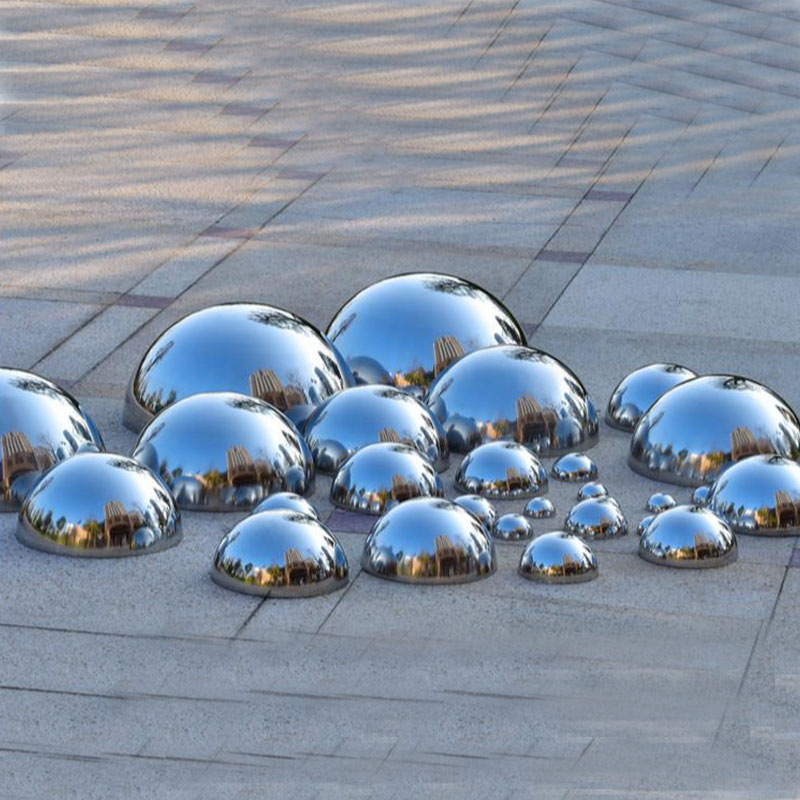 Mirror Decoration Wall Sculpture Metal Half Ball Stainless Steel Hemisphere