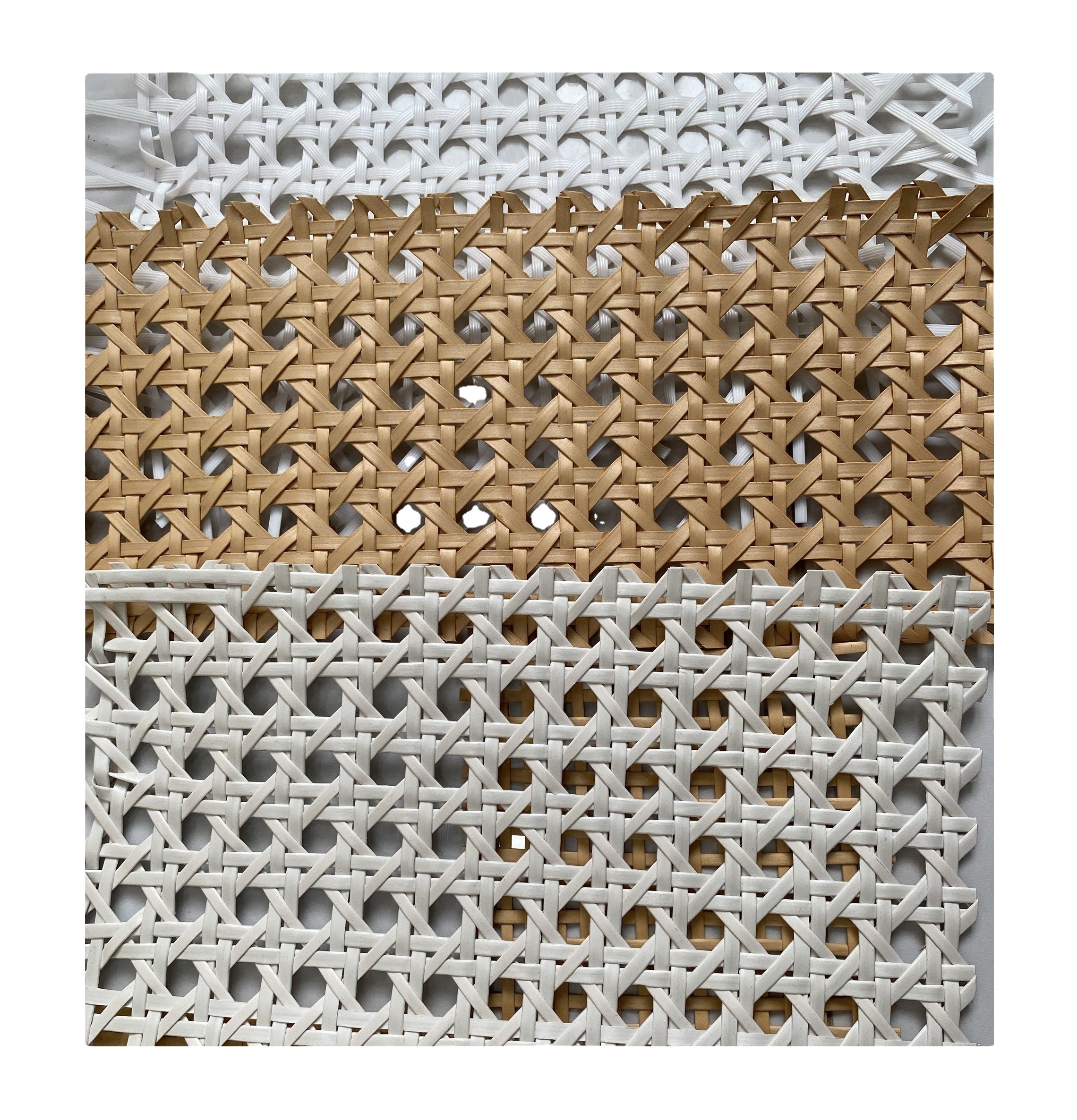 Bleached square rattan webbing cane/Unbleached rattan mesh roll for making handicraft