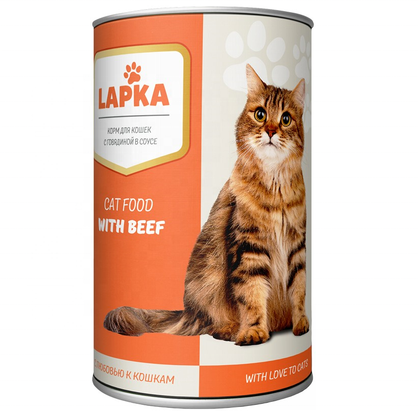 Консервированный корм для кошек Lapka с говядиной 415 г