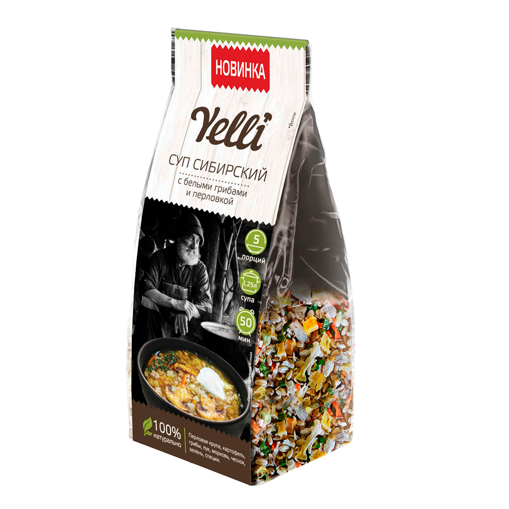 Дикая порцини и суп с цельным зерном Yelli 125 г
