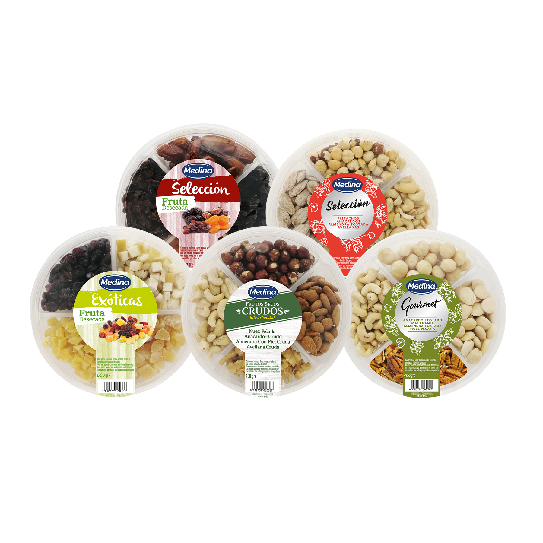Gourmet Tray Nuts and Dried Fruit / Tray of 4 different Nuts and Dried Fruit