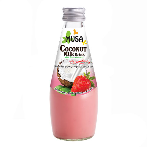 Напиток из кокосового молока с клубничным вкусом бренда NATA DE COCO MUSA 290 мл.