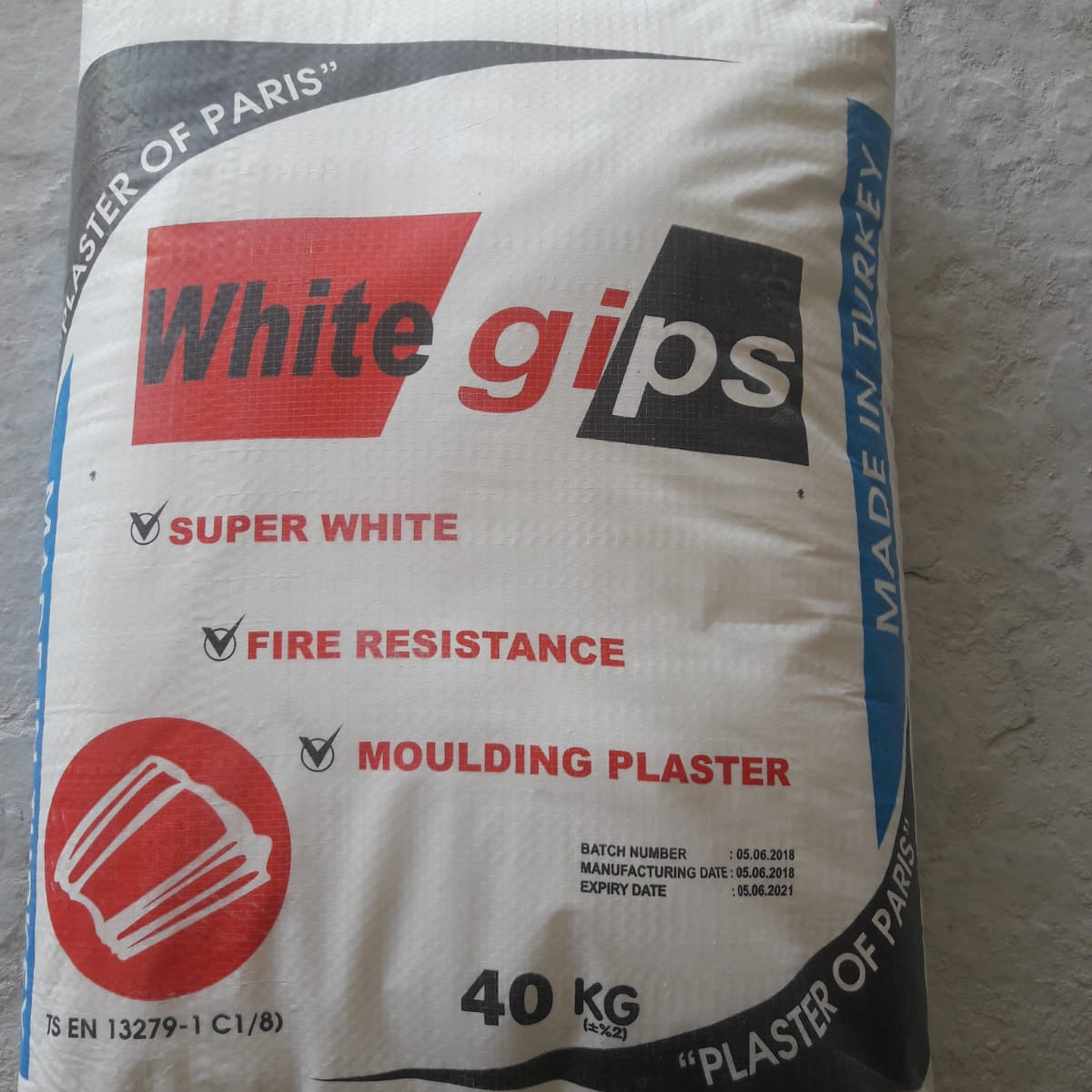 White Gips POP Plaster of Paris for Nigeria
