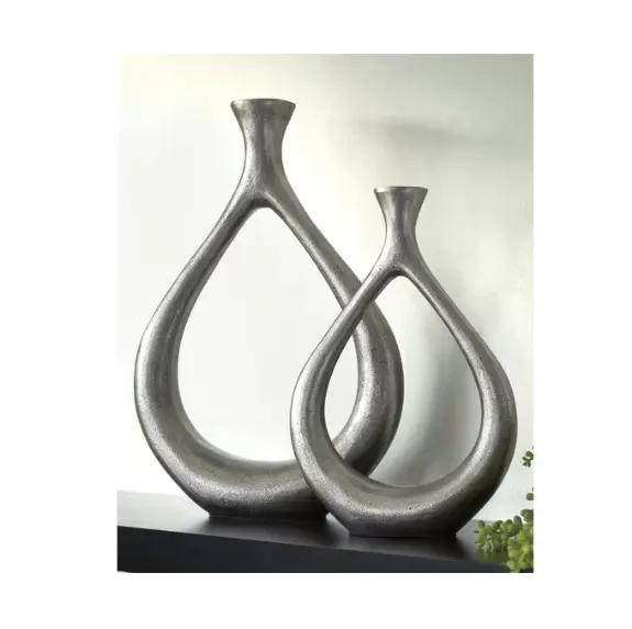 Silver Antique Metal Home Decorative Vase