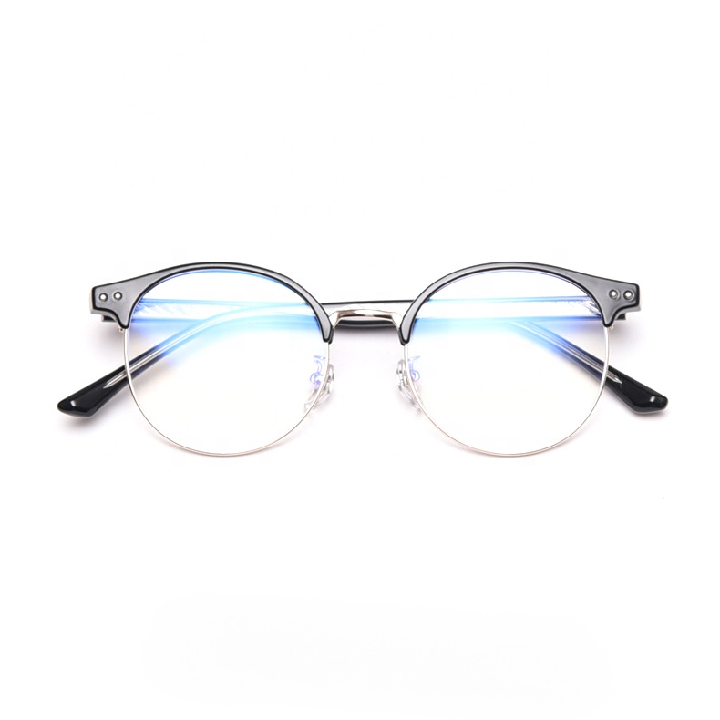 Yvan Hot Selling Multicolor metal tr90 combination Round Shape Eyewear anti blue light glasses river