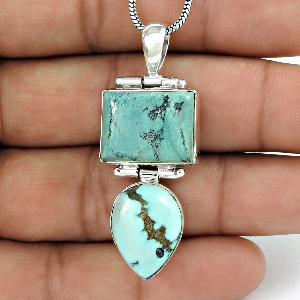 Sky blue turquoise pendant handmade jewelry 925 sterling silver pendants wholesale price silver pendants