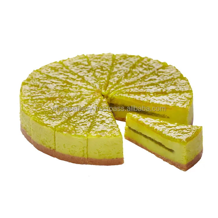 Top quality lime cheese cake frozen dessert "Cheeseberry" 16 slices 1.8kg packed in a box, frozen desserts cheesecakes
