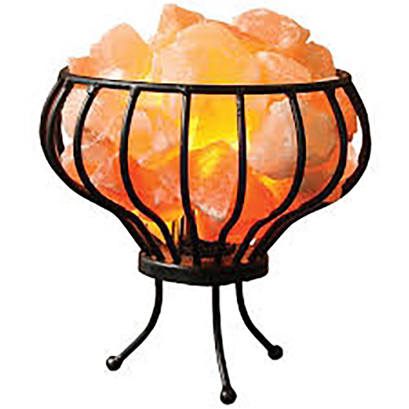 Himalayan Salt Lamp Metal Fire Bowl With Basket Average 5KG