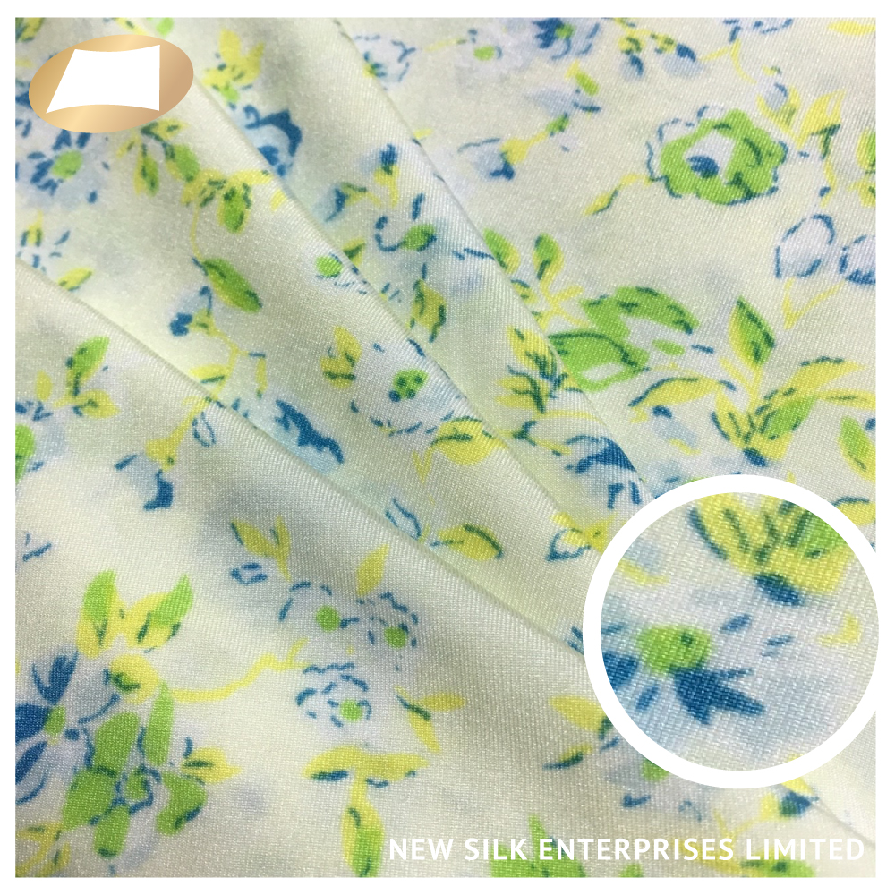 High elastane 78 polyamide 22 lycra elastane elegant flower printed shinny look fabric for underwear