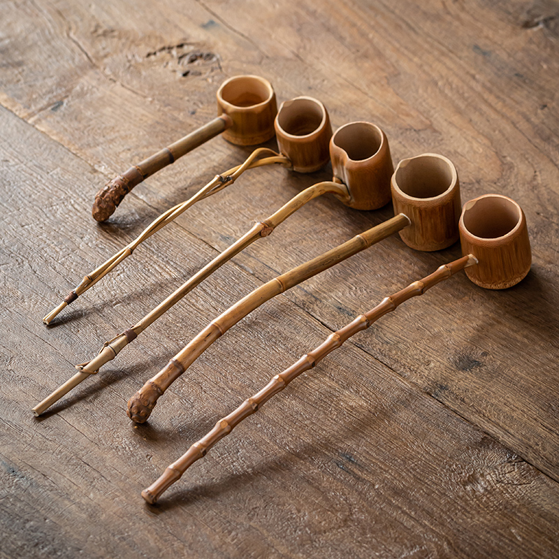Chinese-style Retro Natural Bamboo Root Water Ladle Bamboo Whip Scoop Long-handled Scooping Home Wine Spoon