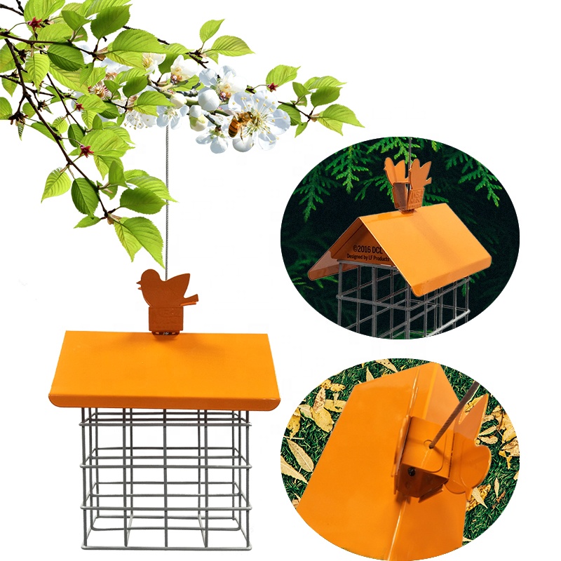2021 Outdoor Hanging Wild Rainproof Wire Metal Cage Suet Cake Bird Feeder For Garden/backyard/patio