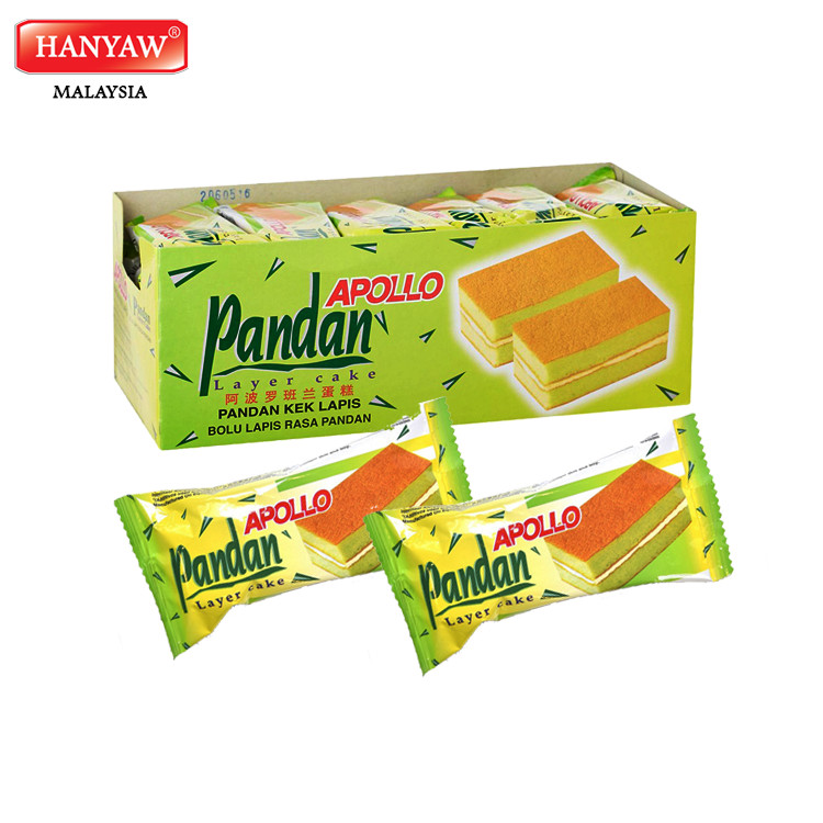 [Малайзия] Быстрая доставка + Halal Сертифицированный Apollo Pandan многослойный торт 3030 (18 г x 24 шт. x 12 коробок/картонная коробка)
