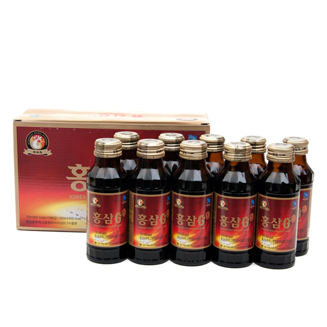 Korean K-Ginseng Gyeonggido 6 Years Panax Red Ginseng Root Concentrated Extract Containing G Energy Drink 100ml * 10 Bottles