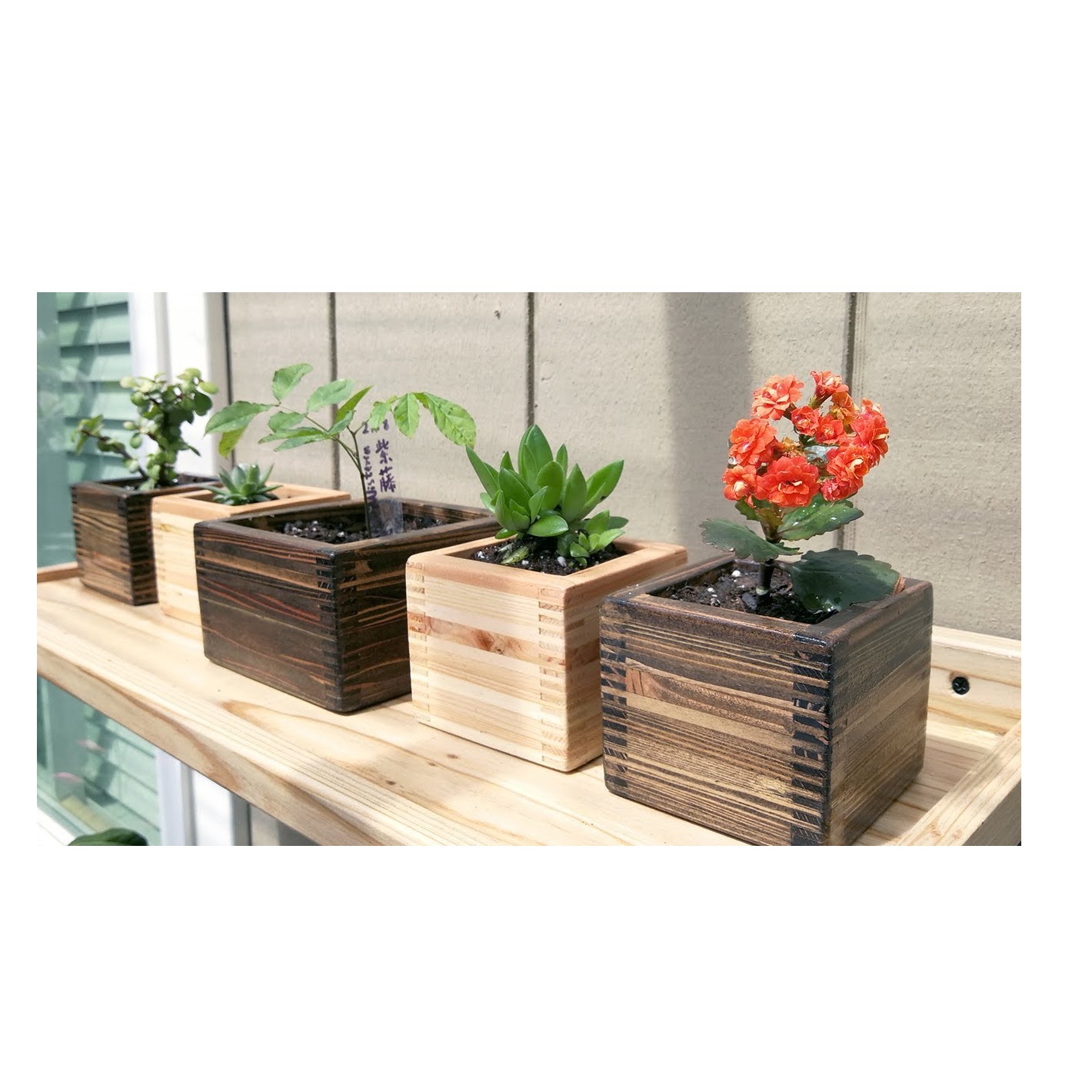 Real flower vases with natural color high selling solid wood vases home wooden flower vases