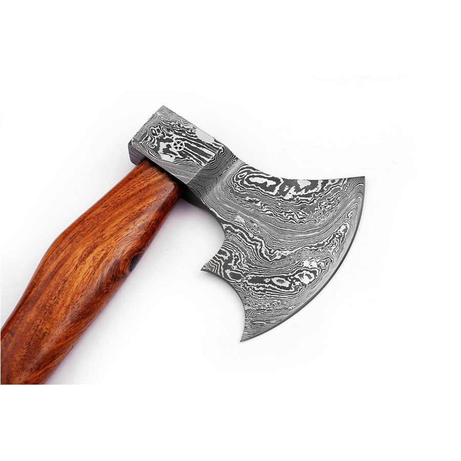 Handmade Damascus Steel Axe Cutting Edge 4.5"