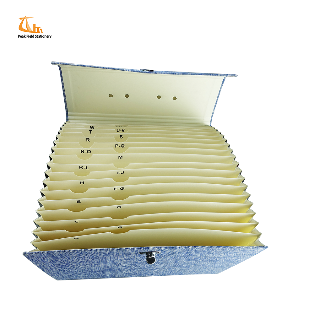 Office Stationery Fabric Covered Expandable Paper Home File with organizer