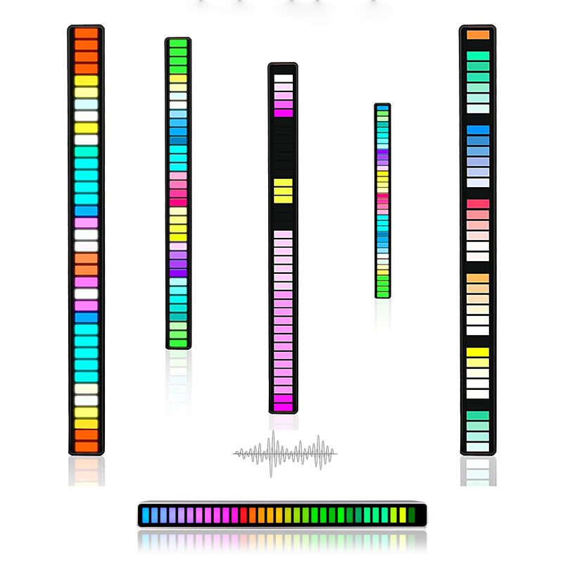 Voice-Activated Music sound Atmosphere lamp USB rechargeable RGB music levels lights LED Rhythm night light for Car Party
