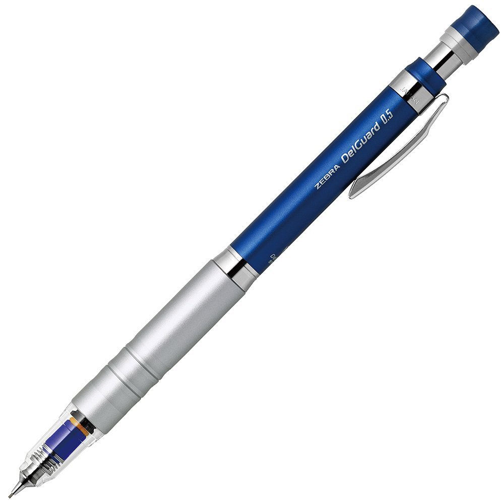Zebra Mechanical Pencil DelGuard Type Lx 0.5mm Blue P-MA86-BL Made in Japan