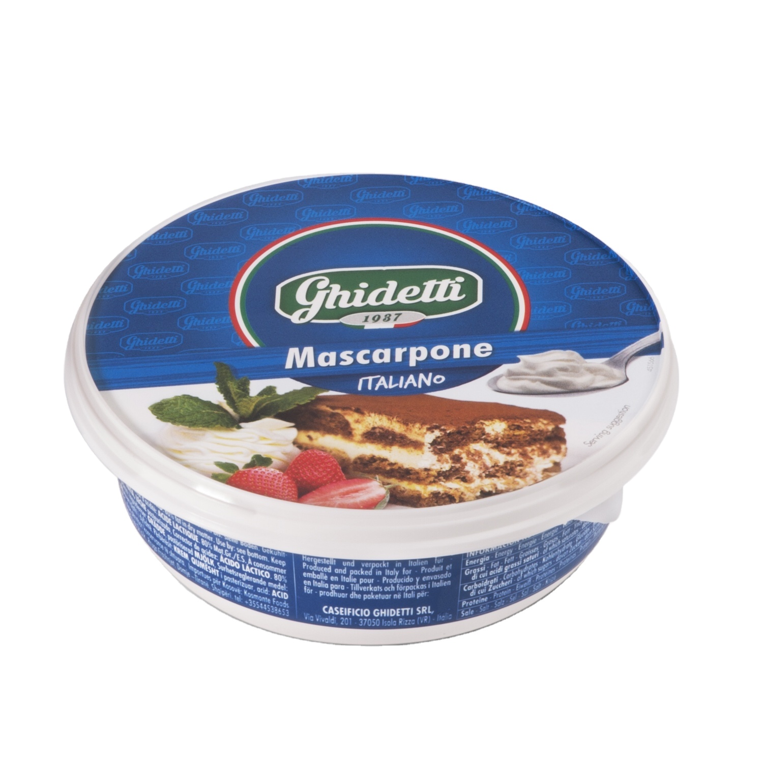 Top Quality Italian Delicious Mascarpone Creamy Cheese 42% Fat 250g Perfect for Tiramisu Cake