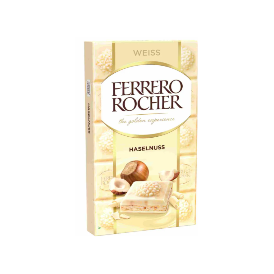 Белый шоколад с лесными орехами и кремом Ferrero выше 90 г