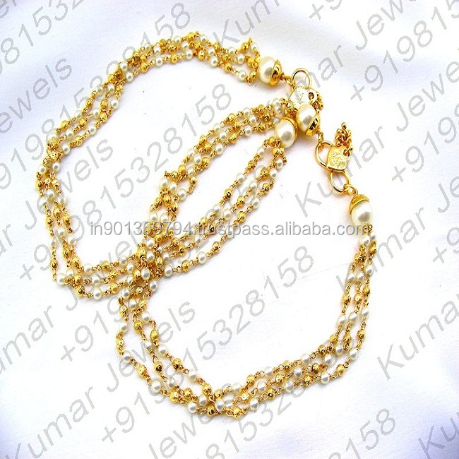 Fancy Pearl Beaded golden 22kt Gold Plated Funky Girlish Wear Anklets