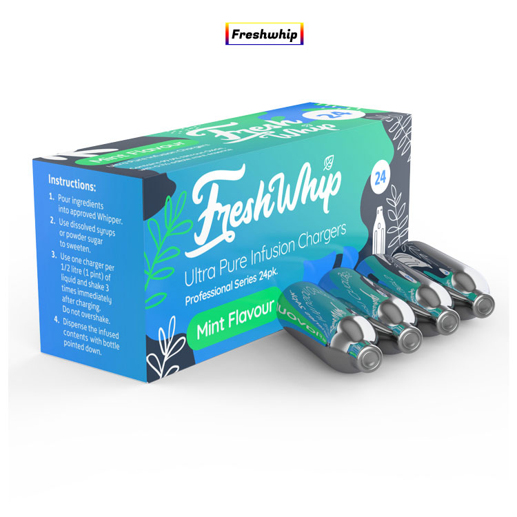 Подлинный поставщиком высокого качества 24 Пакет freshwhip N2o крем зарядные устройства доступен в мятным вкусом