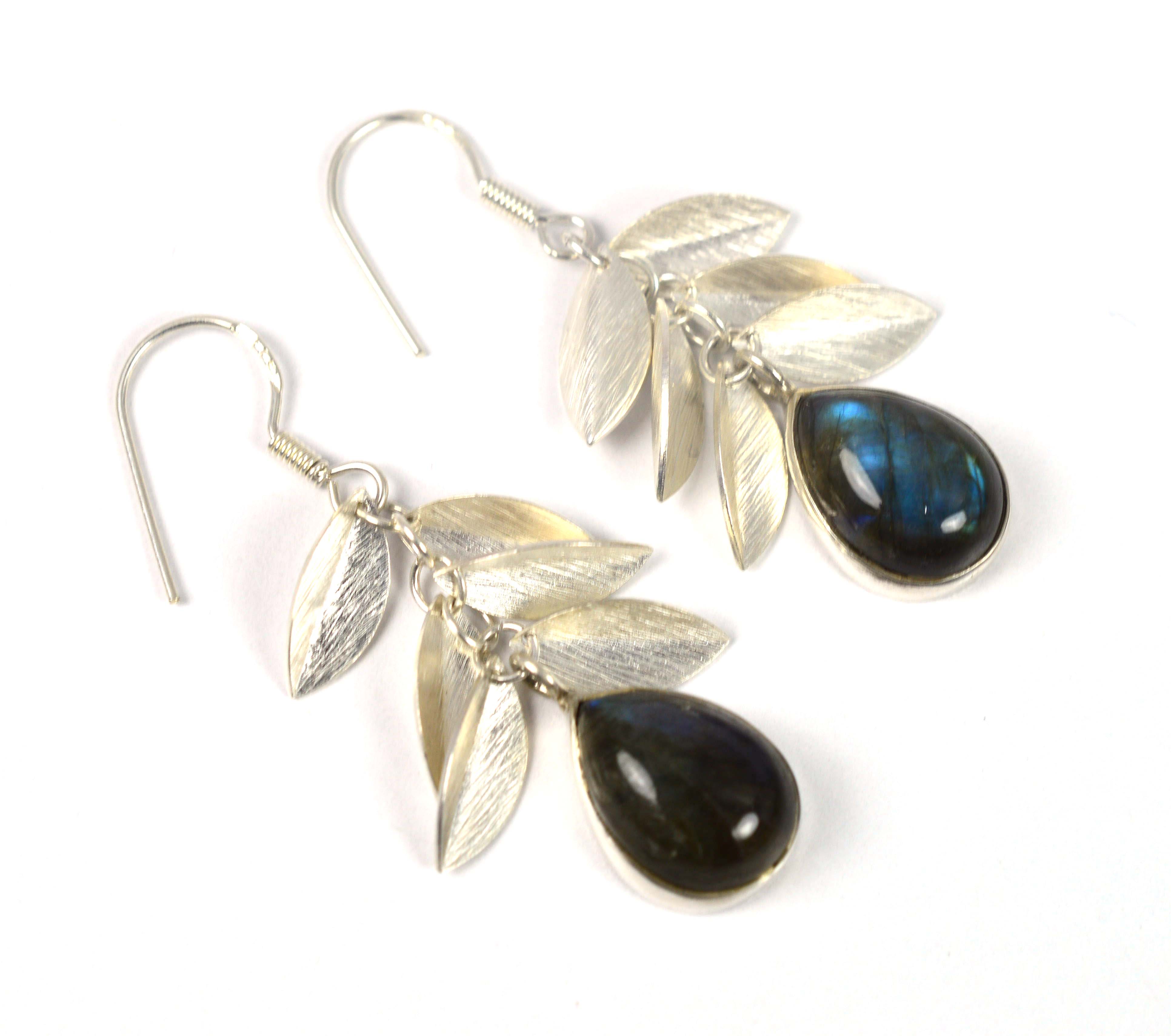 Designer Labradorite Gemstone Hook Earring 925 Solid Sterling Silver Jewelry