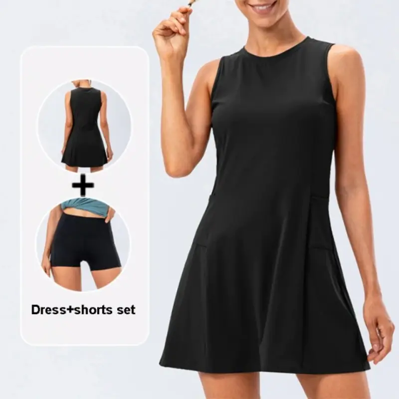Women Sports Tennis Skirt Soft Golf Dress Quick Dry Fitness Shorts Tennis Dress With Shorts Pleated Tennis Skirt