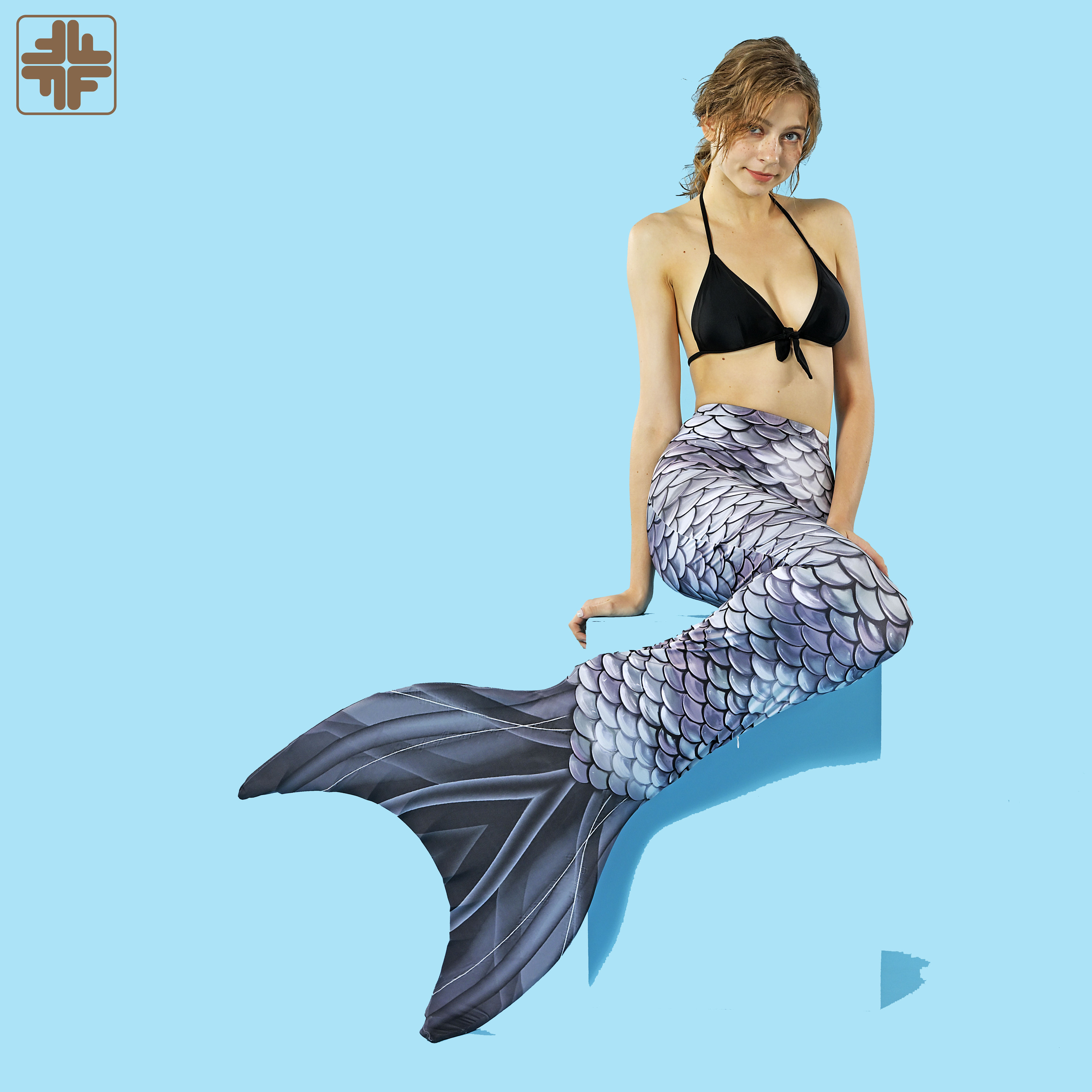 Premium Digital Printed Grey Mermaid Tails