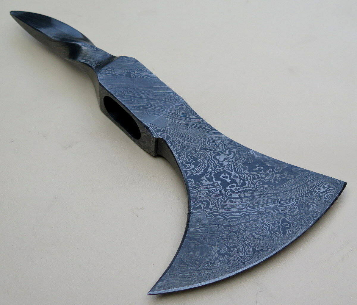 UNIQUE HAND MADE DAMASCUS STEEL TOMAHAWK VIKING BLANK AXE HEAD....