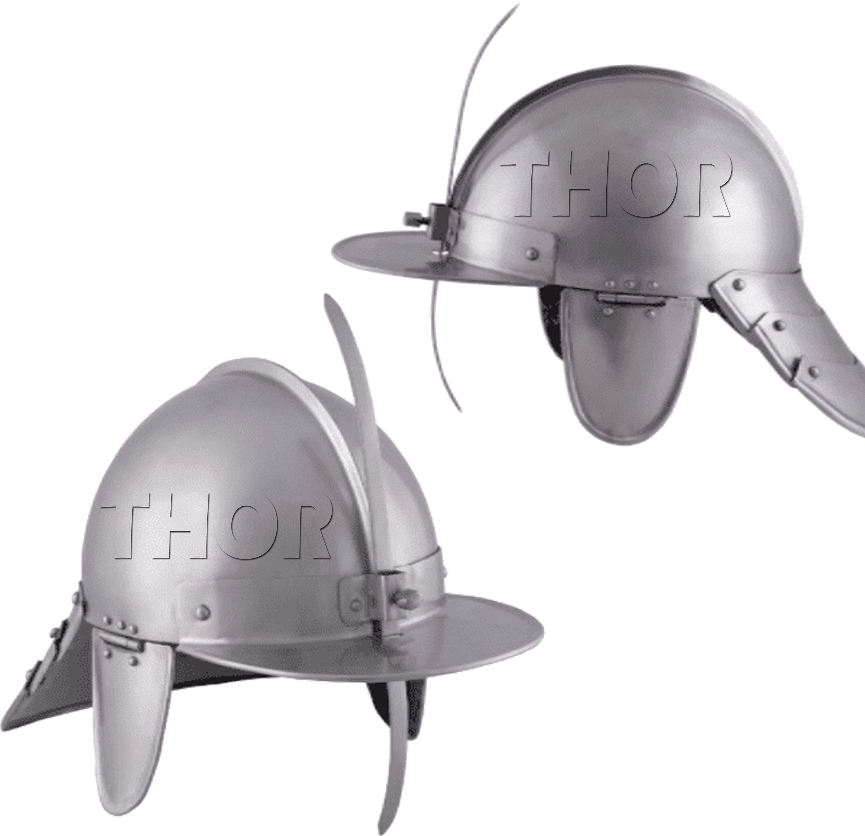 Medieval Hussar Helmet SCA Reenactment Armor Helmet Battle Warrior Silver Polished 18 Gauge Steel
