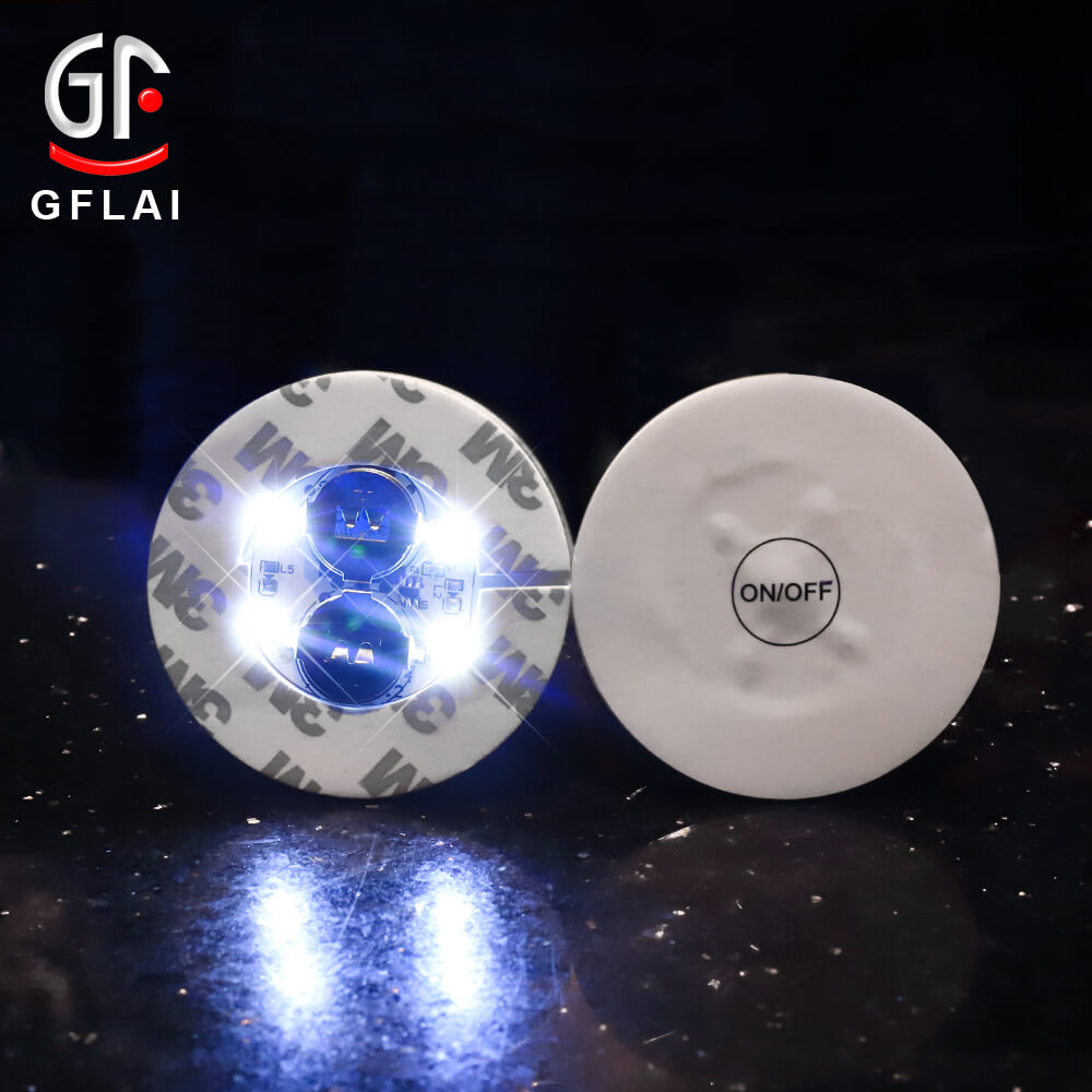 GFLAI Hot Sales Custom Logo Lights Up Coaster Lights 3 Flashing Modes LED Bottle Sticker for Party Wedding