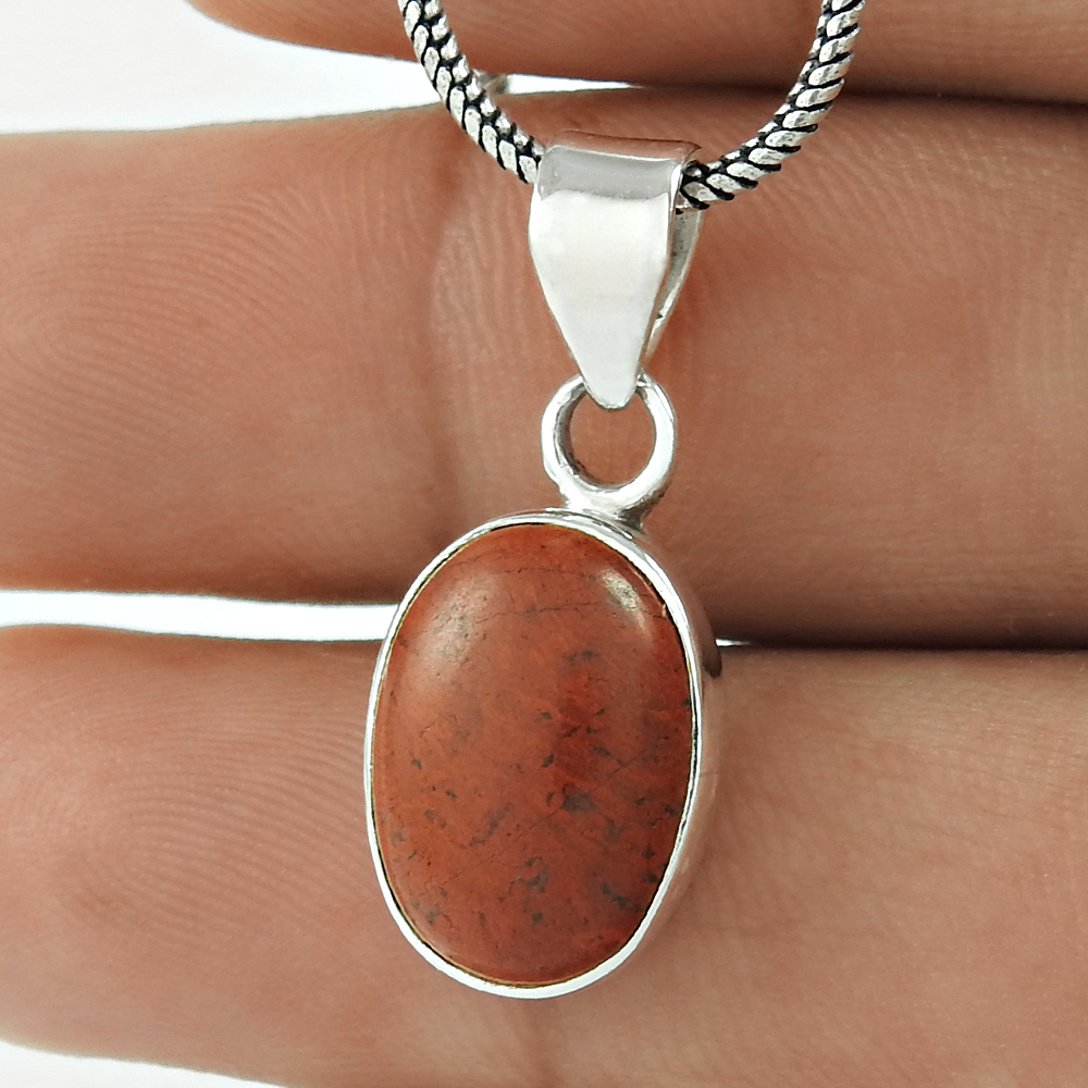 Red jasper pendant handmade fine jewelry 925 sterling silver gemstone pendant wholesale jewellery