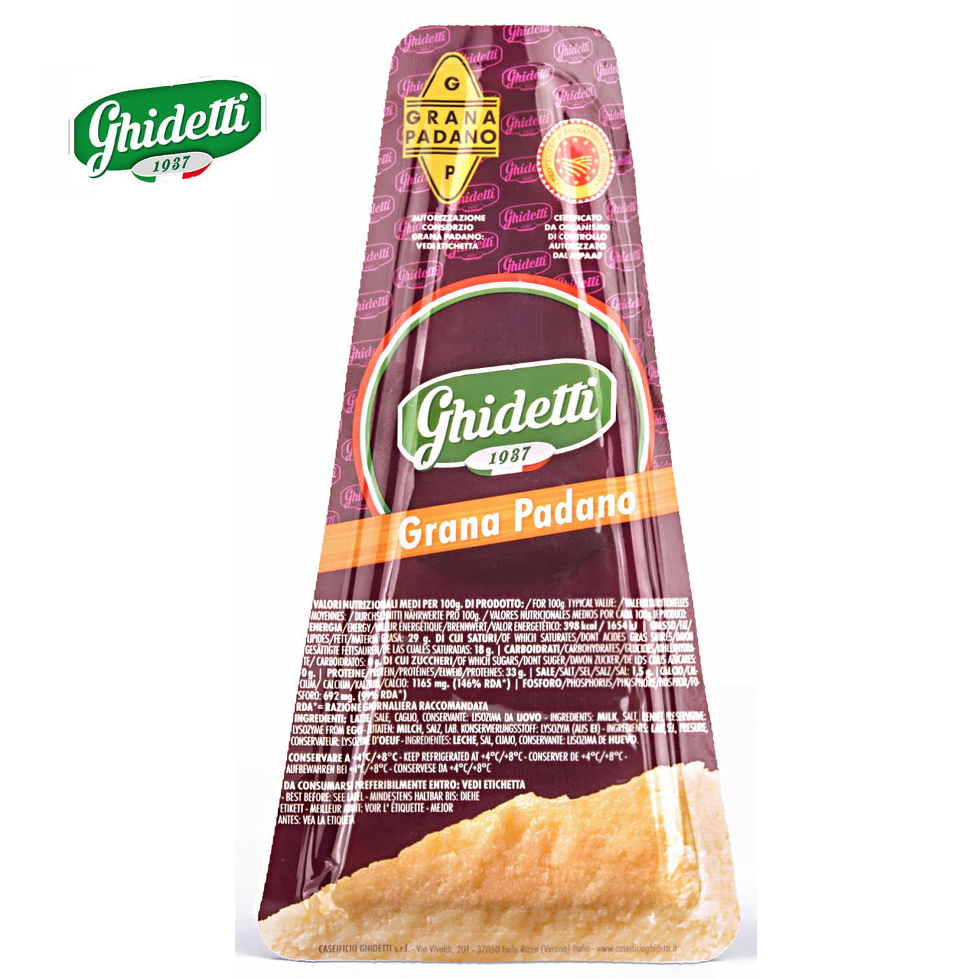 Высшее качество, итальянская сморщенная твердая Сырная Грана Padano PDO 200 г, идеально подходит для любых тарелок для макаронных изделий