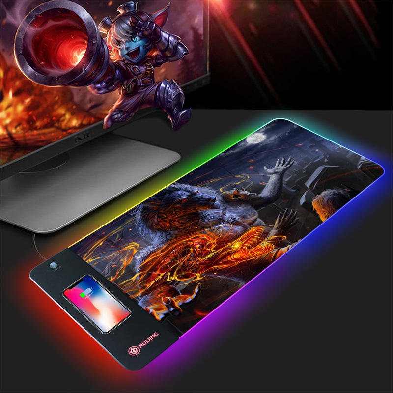 Большой игровой светодиодный коврик для мыши RGB коврик для мыши