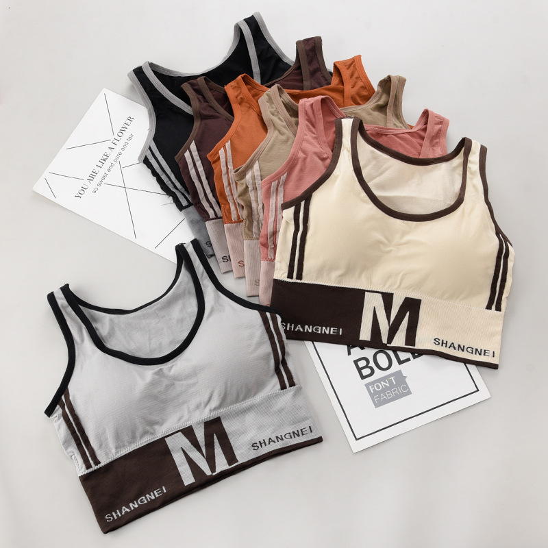 New Japanese large M-letter girls' underwear  no steel ring bra wrap breast close girls' yoga sports vest