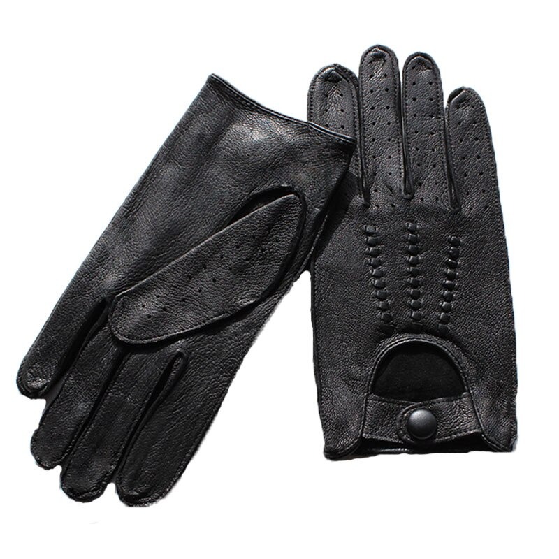 Deerskin Driving Leather Gloves Men's Thin Breathable Spring and Summer Motorcycle Riding Manual Stitching
