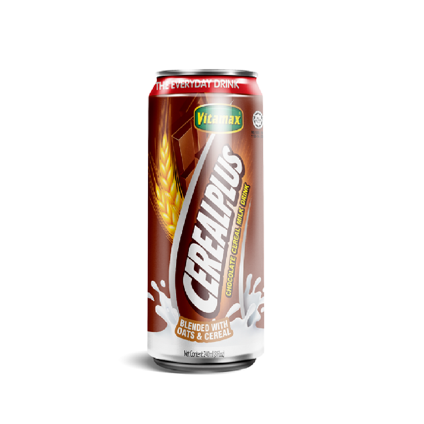 OEM Flavoured Fluid Milk Drinks Can (Tinned) Children Old-Aged Vitamax Cereal Plus Chocolate 240ml x 24c