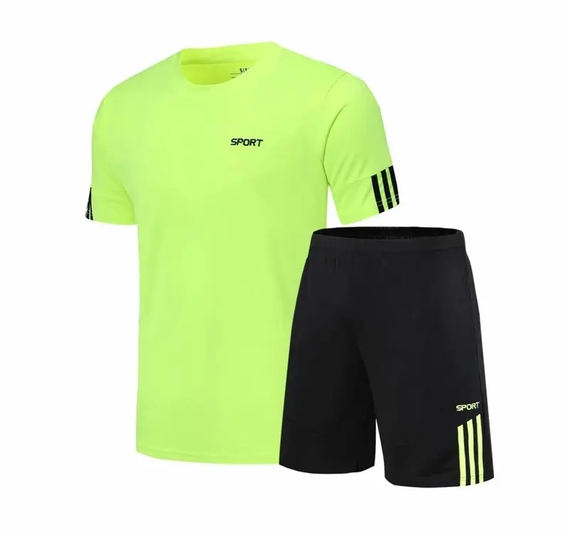 2021 Custom Men Running Shorts With Short Sleeve T-Shirt two Piece set Jogging Set