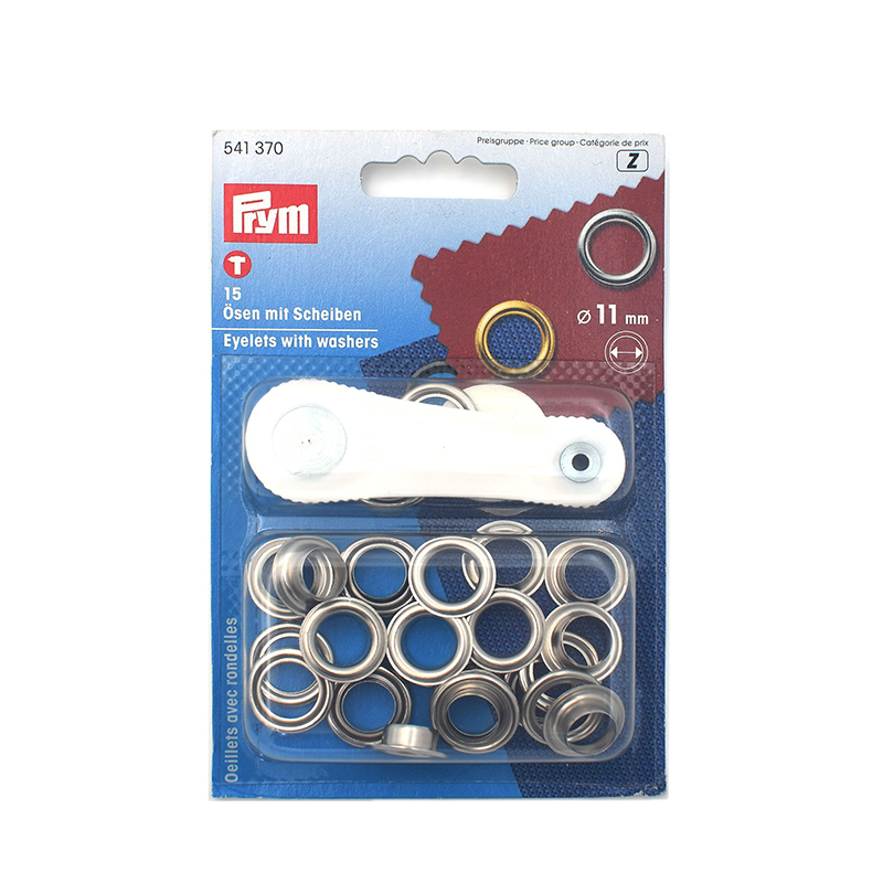 Prym 541370 11 мм серебряные отверстия для одежды с шайбами комплект из 15 шнурков и рукоделия